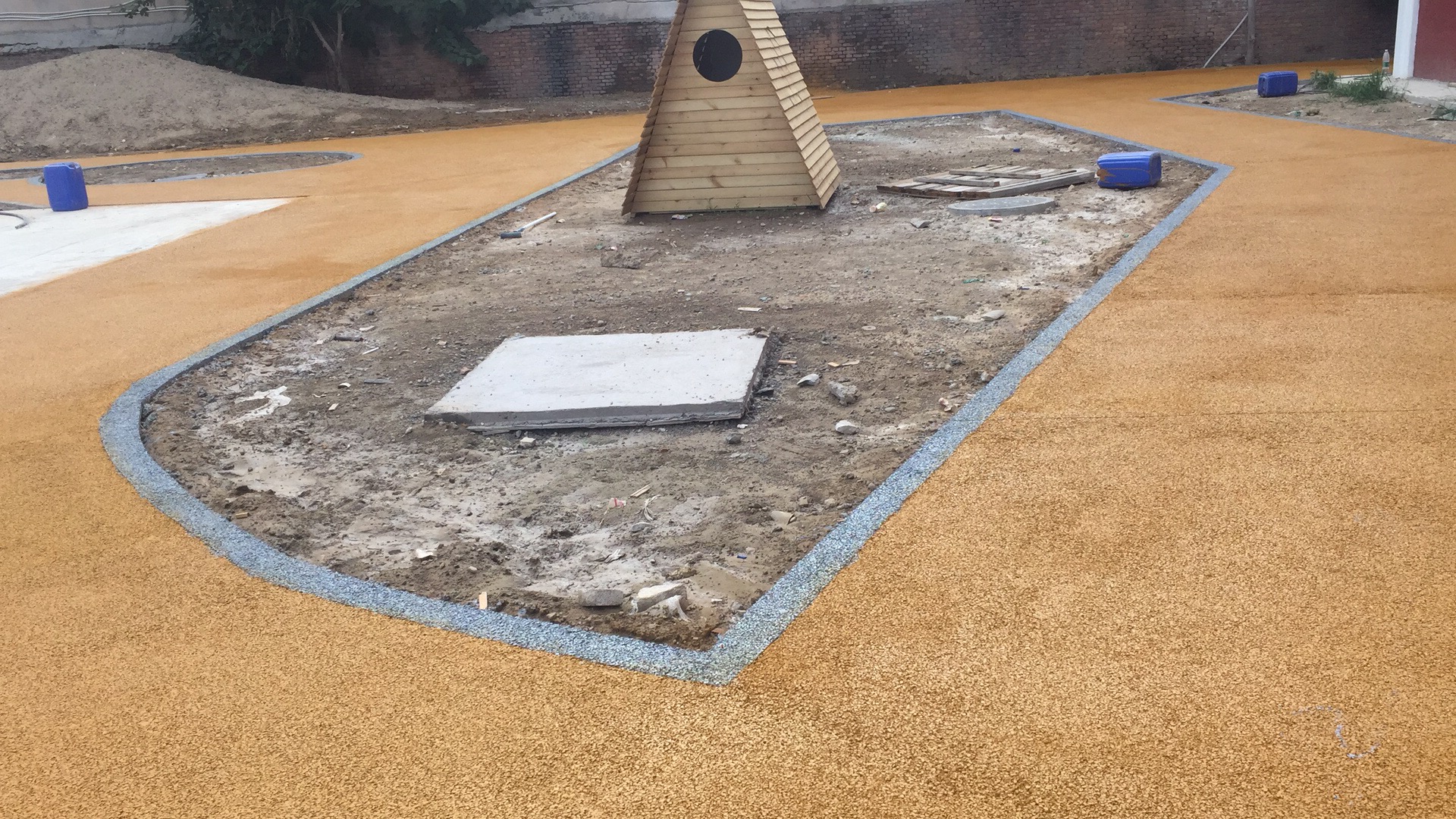 高碑店红黄蓝幼儿园透水混凝土工程